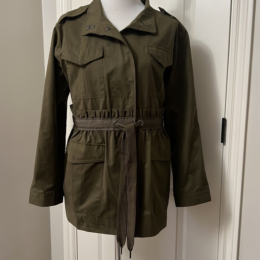 Simply vera Vera wing drawstring utility jacket, olive